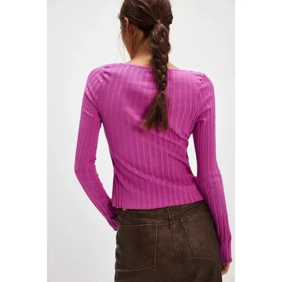 FREE PEOPLE Tilly Long-Sleeve Cardi in Spring Bud Size Small NWT - Picture 2 of 8